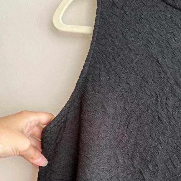 Blu Pepper Black Floral Textured Tank Dress, Swing Dress, Size Medium - Picture 6 of 16